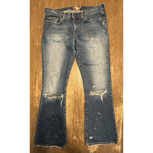Abercrombie & Fitch Women Jeans Sz 8 VTG 5 Pocket Madison Medium Wash Distressed - Picture 1 of 10